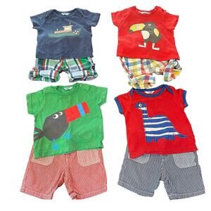 4 Baby Boden Mix & Match Applique Outfits, VGUC, Sz 3-6mo (AA2)